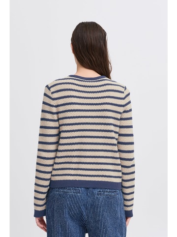 b.young Cardigan in Beige/ Dunkelblau