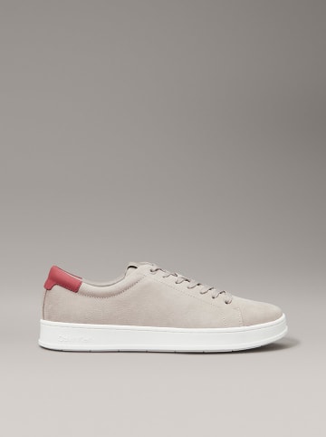 Calvin Klein Leder-Sneakers in Beige