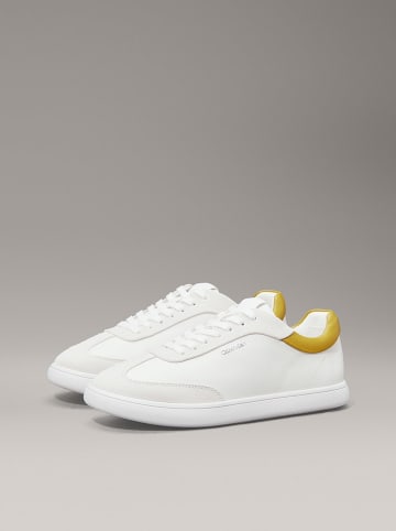 Calvin Klein Leder-Sneakers in Weiß