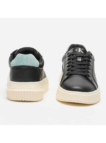 Calvin Klein Leder-Sneakers  in Schwarz