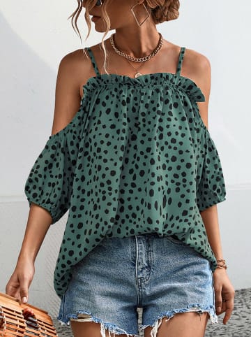 Ariel Tesoro Bluse in Grün/ Schwarz