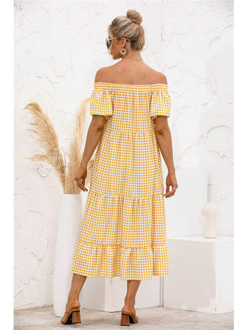 Ariel Tesoro Kleid in Gelb/ Weiß