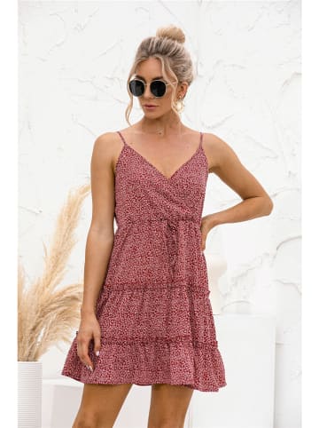 Ariel Tesoro Kleid in Bordeaux/ Weiß