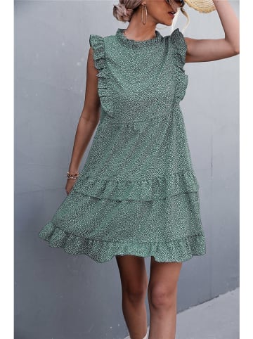Ariel Tesoro Kleid in Grün/ Weiß