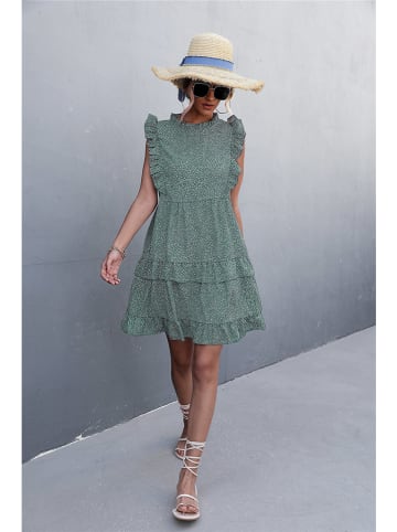 Ariel Tesoro Kleid in Grün/ Weiß
