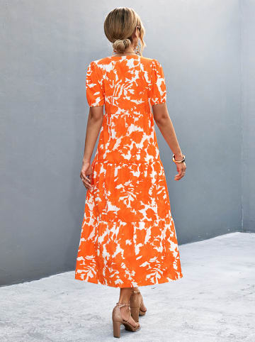 Ariel Tesoro Kleid in Orange/ Weiß