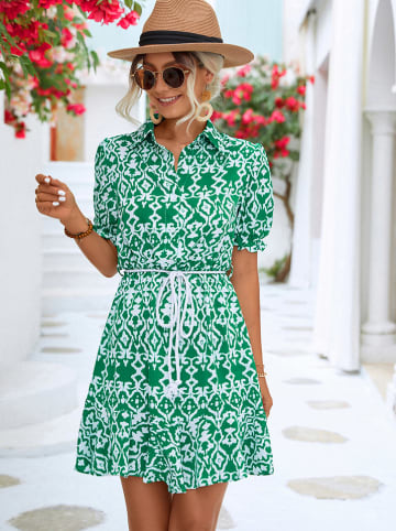 Ariel Tesoro Kleid in Grün/ Weiß