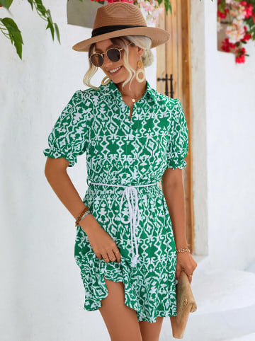 Ariel Tesoro Kleid in Grün/ Weiß