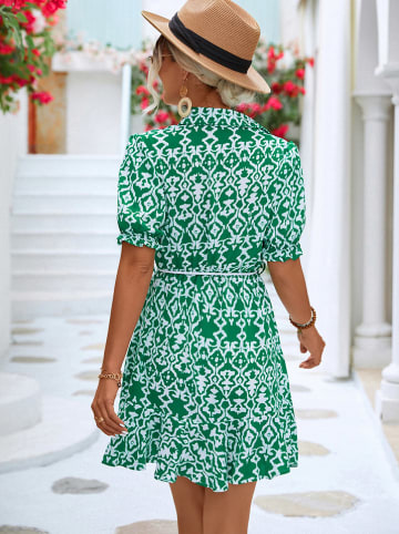 Ariel Tesoro Kleid in Grün/ Weiß