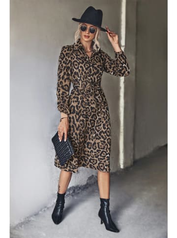 Ariel Tesoro Kleid in Hellbraun/ Schwarz