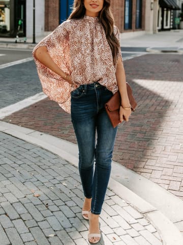LA Angels Bluse in Braun/ Creme