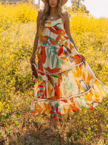 LA Angels Kleid in Creme/ Orange