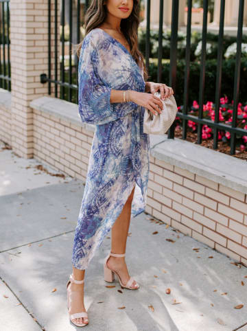 LA Angels Kleid in Blau/ Creme