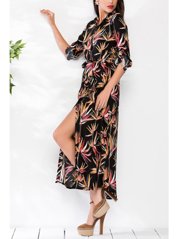 LA Angels Kleid in Schwarz/ Orange/ Pink