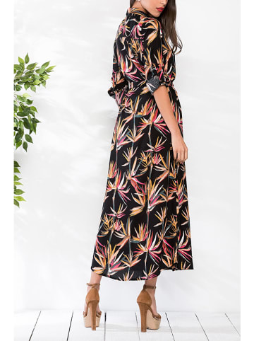 LA Angels Kleid in Schwarz/ Orange/ Pink
