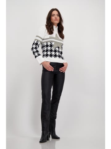 monari Pullover in Weiß/ Schwarz