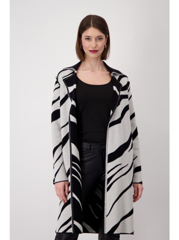 monari Longcardigan in Schwarz/ Weiß