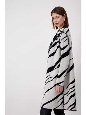 monari Longcardigan in Schwarz/ Weiß