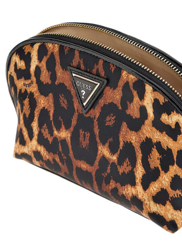 Guess Kosmetiktasche in Hellbraun/ Braun - (B)22 x (H)14 x (T)6 cm