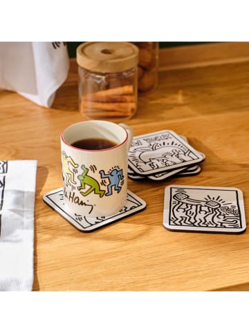 BELLA MAISON 6er-Set: Untersetzer "Keith Haring" in Schwarz/ Weiß - (L)10 x (B)10 cm