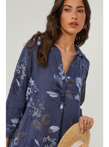 Le Monde du Lin Leinen-Kleid in Dunkelblau