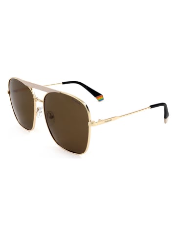 Polaroid Damen-Sonnenbrille in Gold/ Braun