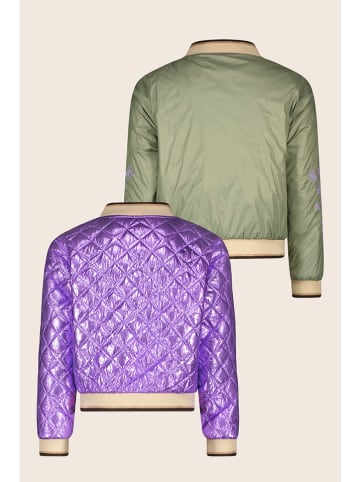 Like Flo Wende-Blouson "Amber" in Lila/ Khaki/ Beige