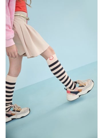 NONO Podkolanówki "Riley" w kolorze beżowo-czarnym