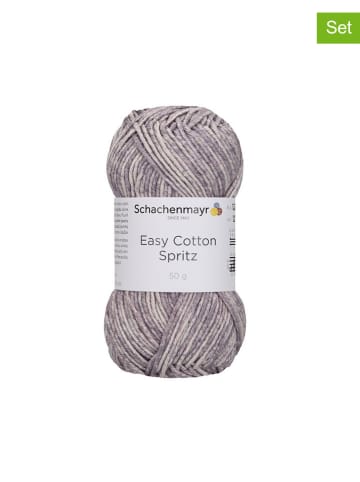 Schachenmayr since 1822 10er-Set: Baumwoll-Mixgarne ''Easy Cotton Spritz'' in Grau - 10x 50 g