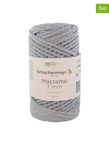 Schachenmayr since 1822 4er-Set: Baumwollgarne ''Macramé 3 mm'' in Grau - 4x 250 g