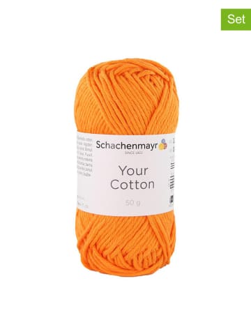 Schachenmayr since 1822 10er-Set: Baumwollgarne ''Your Cotton'' in Orange - 10x 50 g