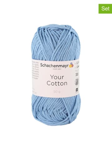 Schachenmayr since 1822 10er-Set: Baumwollgarne ''Your Cotton'' in Hellblau - 10x 50 g