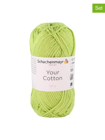 Schachenmayr since 1822 10er-Set: Baumwollgarne ''Your Cotton'' in Hellgrün - 10x 50 g