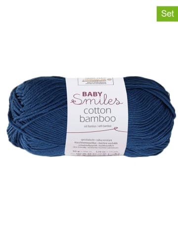 Schachenmayr since 1822 10er-Set: Baumwoll-Mixgarne ''Cotton Bamboo'' in Dunkelblau - 10x 50 g