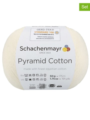 Schachenmayr since 1822 10er-Set: Baumwollgarne ''Pyramid Cotton'' in Creme - 10x 50 g