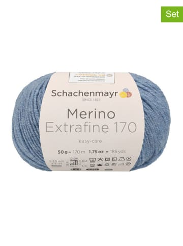 Schachenmayr since 1822 10er-Set: Wollgarne ''Merino Extrafine 170'' in Blaugrau - 10x 50 g