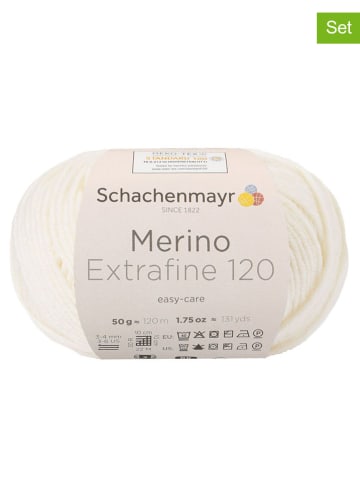Schachenmayr since 1822 10er-Set: Wollgarne ''Merino Extrafine 120'' in Creme - 10x 50 g