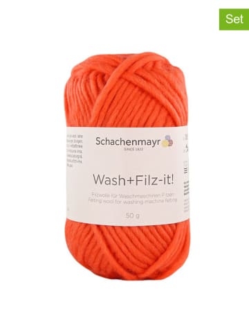 Schachenmayr since 1822 10er-Set: Wollgarne ''Wash+Filz-it!'' in Orange - 10x 50 g
