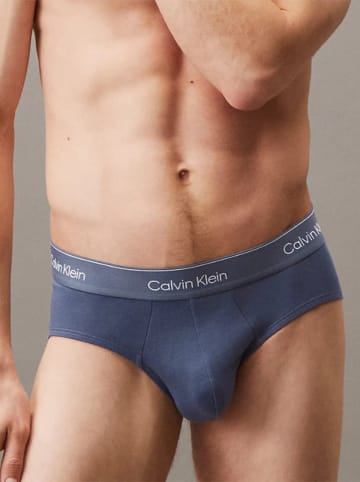 CALVIN KLEIN UNDERWEAR Slipy (3 pary) w kolorze niebieskim, czerwonym i szarym