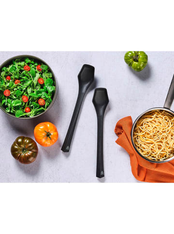 Björn Sztućce sałatkowe "Jesper" w kolorze czarnym - wys. 30,2 cm