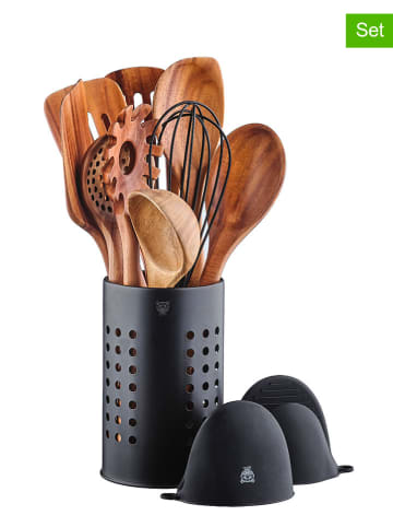 Björn 12-delige keukenhulpjesset "Skov" bruin/zwart