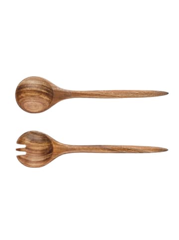 Björn Sztućce sałatkowe "Rolf" w kolorze brązowym - wys. 32 cm