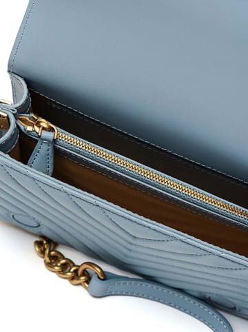 Pinko Leder-Umhängetasche in Hellblau - (B)19 x (H)13 x (T)7 cm