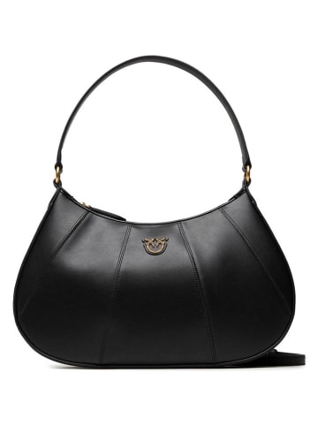 Pinko Skórzana torebka w kolorze czarnym - 37 x 24 x 7 cm