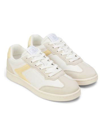 Marc O´Polo Leren sneakers wit/beige/geel