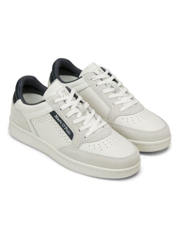 Marc O'Polo Shoes Leren sneakers wit/donkerblauw