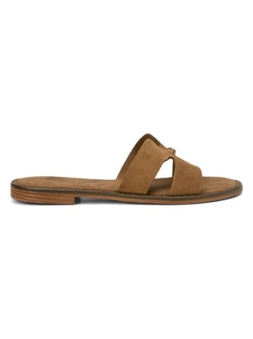 Marc O'Polo Shoes Leder-Pantoletten in Hellbraun