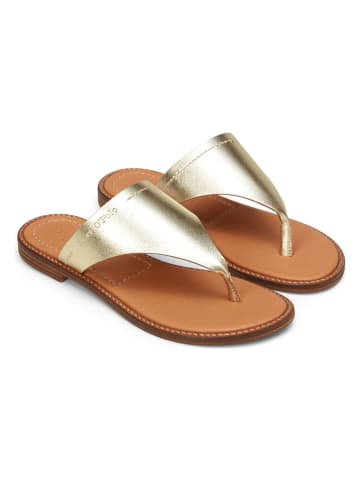 Marc O´Polo Leren teenslippers goudkleurig