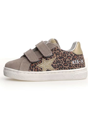 Naturino Leder-Sneakers "Pinn" in Hellbraun/ Gold