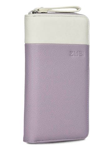 Zwei Portfel w kolorze biało-fioletowym - 11 x 20 x 3 cm